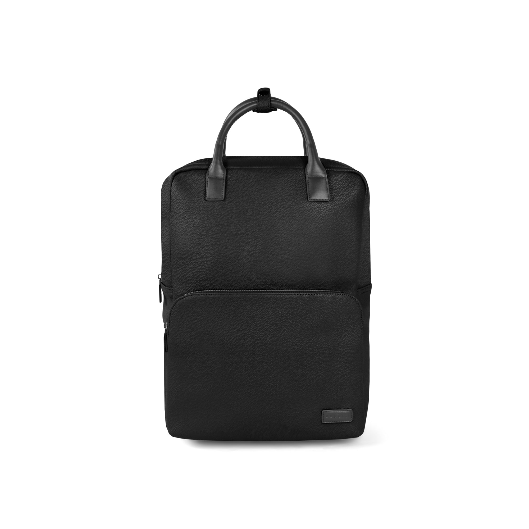 Black Bugatti Travel Contrast Backpack with front pocket and adjustable straps, showcasing its stylish design.