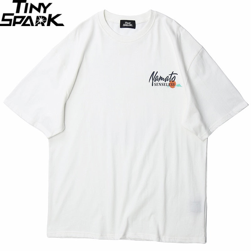 Vimost Shop Great Wave T-shirt featuring a Japanese-inspired wave design, short-sleeve streetwear for men, summer casual style