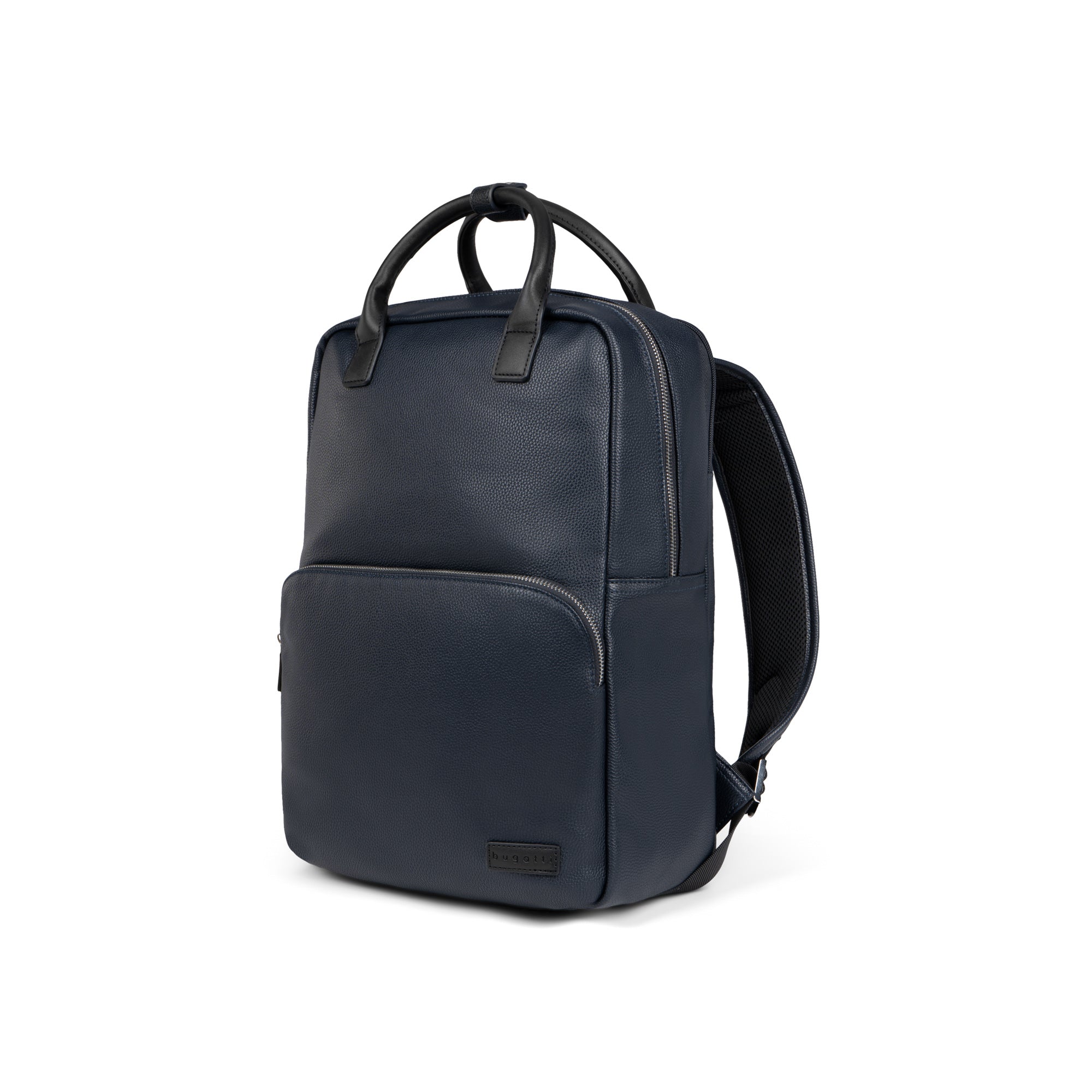 Navy contrast Bugatti Travel backpack with multiple compartments, stylish design, and padded straps for comfortable carrying.