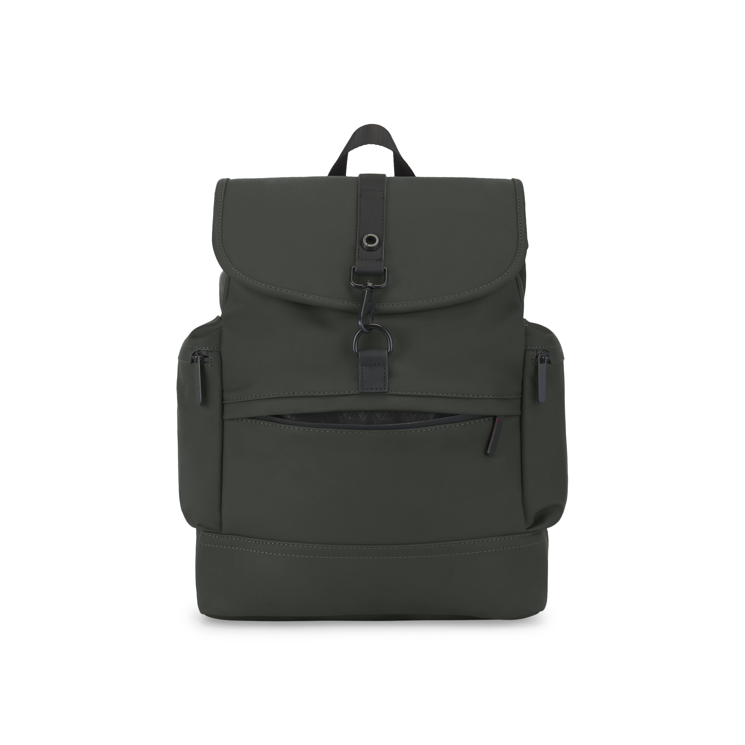 Khaki Bugatti Travel Core Backpack with front pocket and adjustable straps, stylish and functional for everyday use.