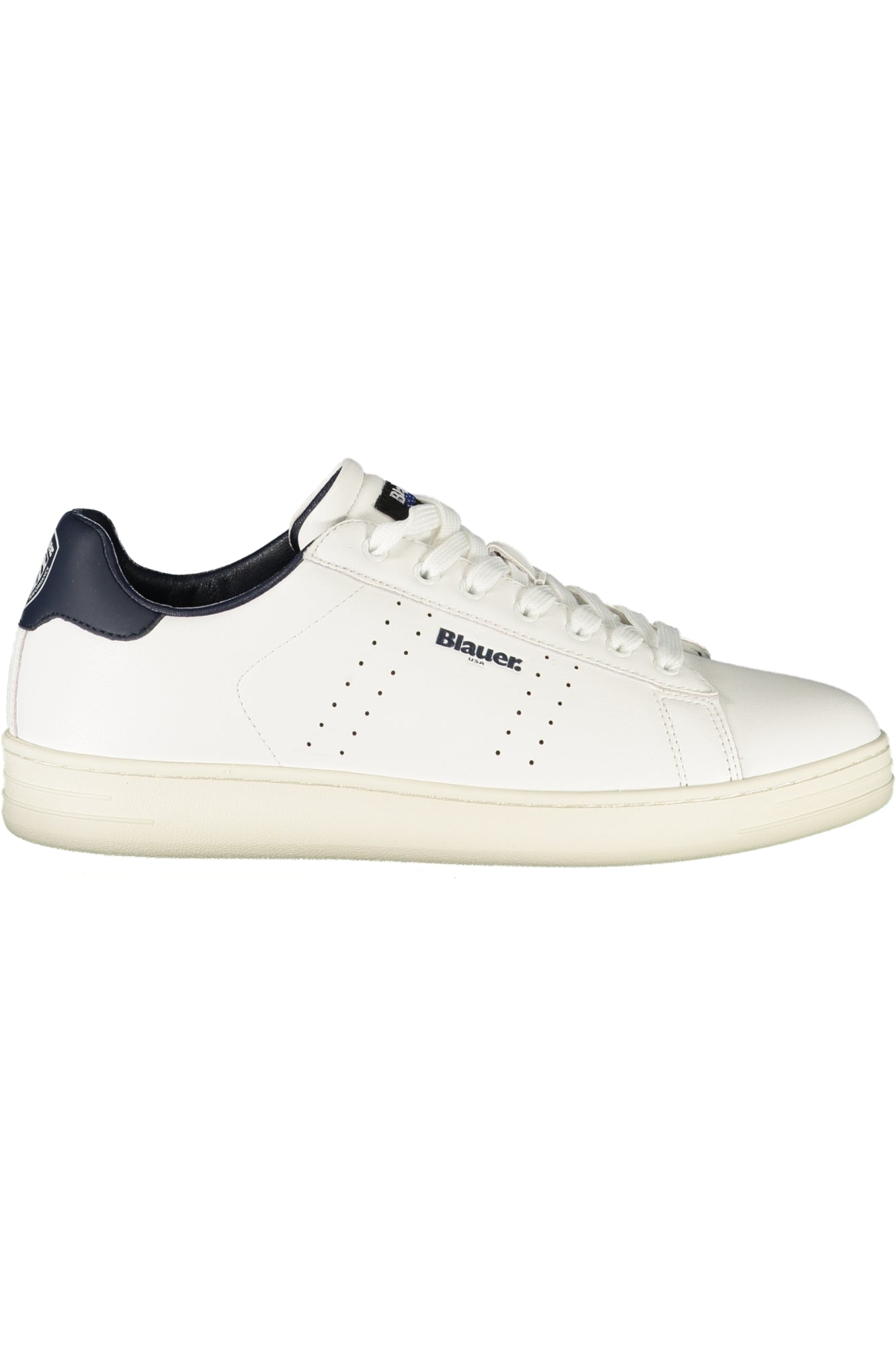 Blauer men's white sports shoes with blue details and logo
