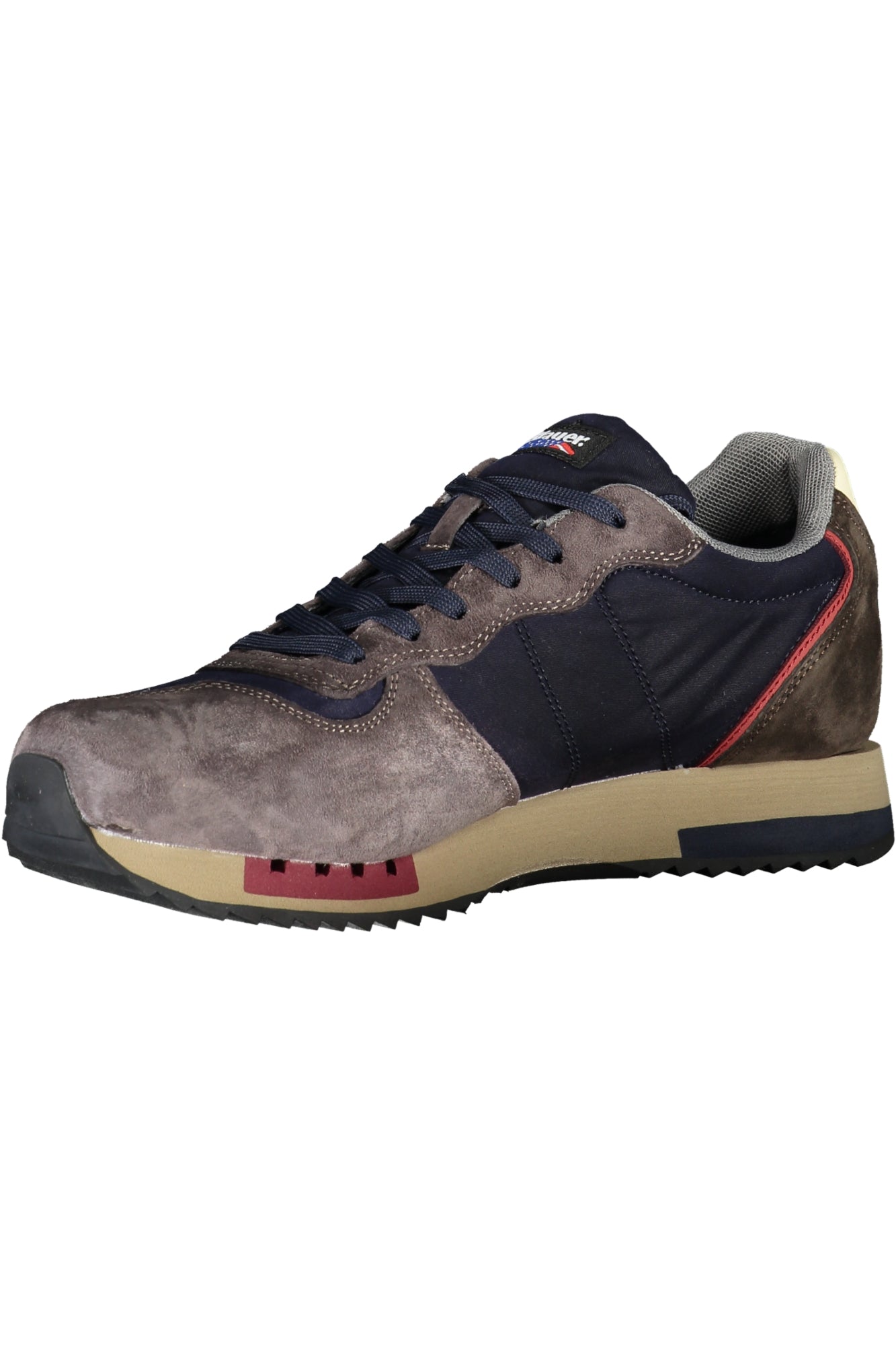 Blauer blue men's sports shoes with laces and contrast logo details