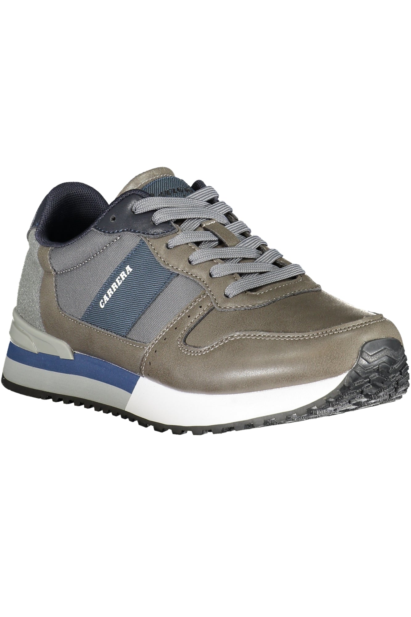 Brown Carrera men's sports sneakers with breathable mesh and cushioned sole, designed for active wear and comfort.