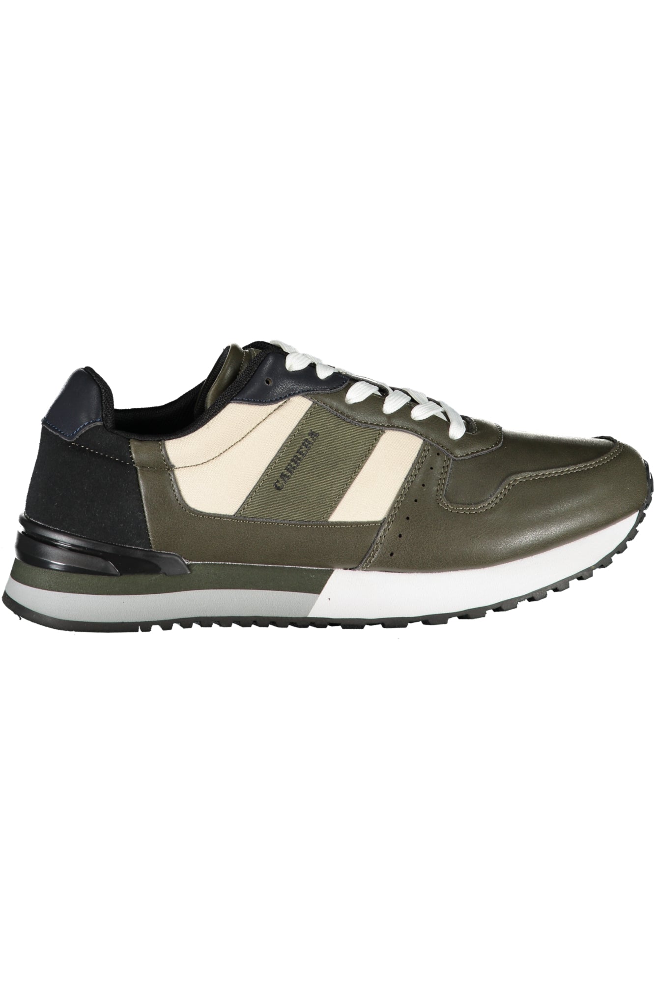 CARRERA green men's sports shoes with laces, contrast details, and logo