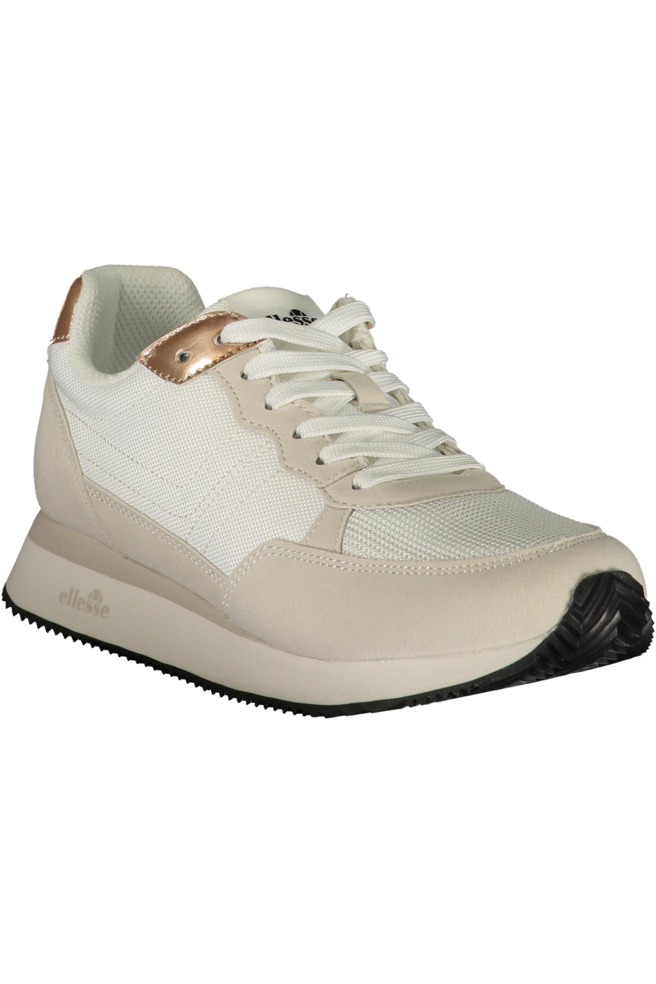 White ELLESSE women's sneakers with a classic sporty design, featuring breathable material and stylish laces.