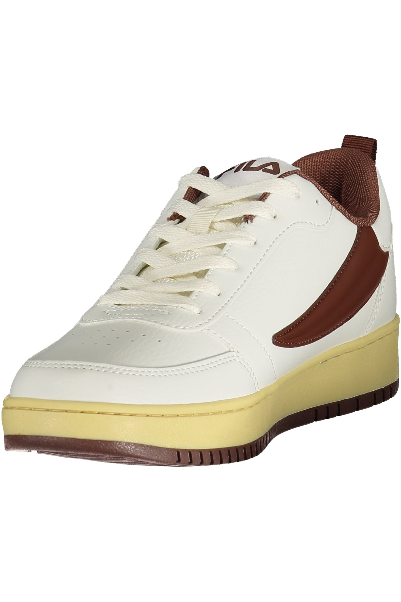 FILA men's white sports sneakers with breathable mesh details and sporty design, perfect for active wear and casual outfits.